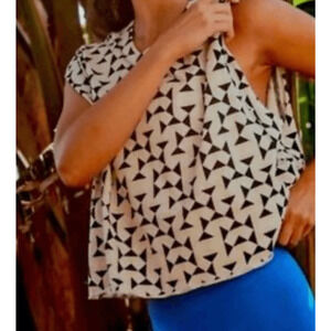 2/$50 Free People Movement NWOT Inspire Tank Black White Tan Geo Print Small